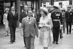 The Queen opening the new library in 1977.
