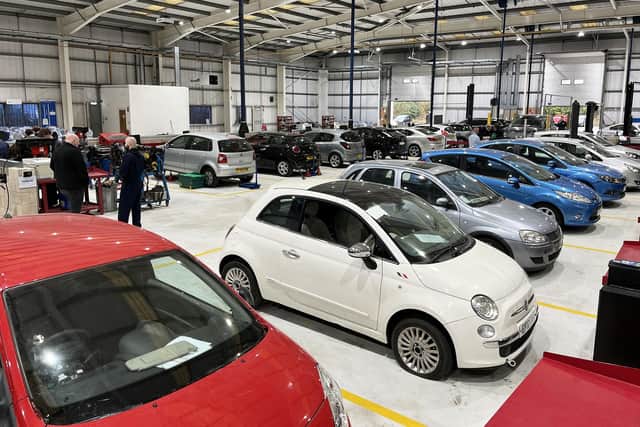 The spacious workshop will benefit students working on the multitude of vehicles