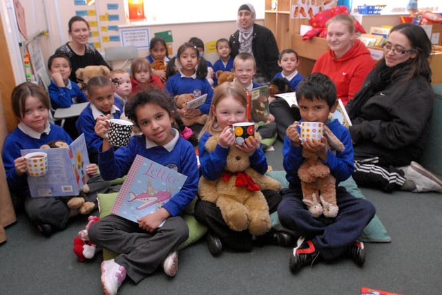 Hot chocolate was on the menu for these pupils in 2012 but what was the occasion?