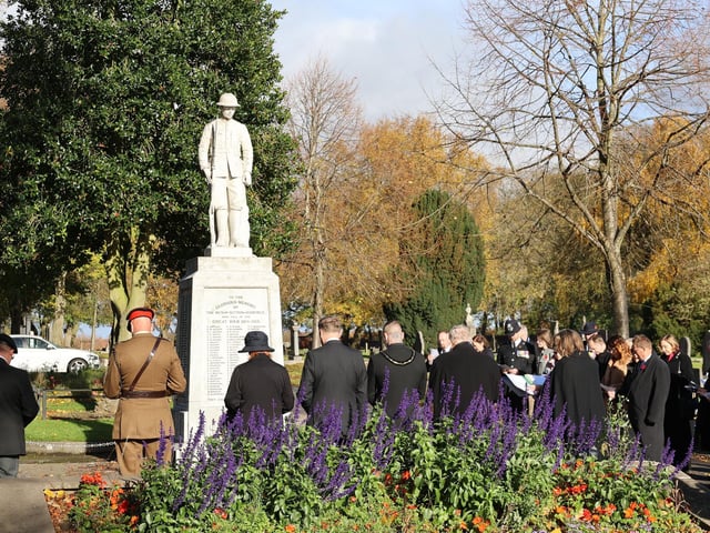 A solemn Service at St Mary's Cenotaph Sutton in Ashfield was attended by the local community
