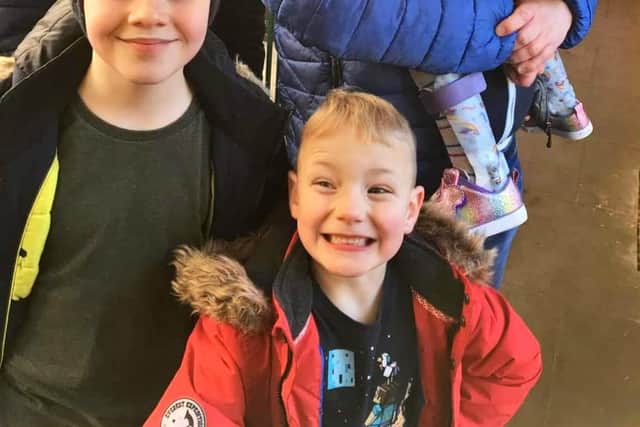 Chloe Rose Askew, with sister Ellie Mai, brothers Joshua,  Jenson and dad Paul Askew - Picture: Theresa Cotterell