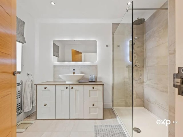 One of the luxury bathrooms in the stunning home