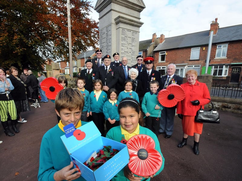 Kingsway Primary School pupils, Josh Oliver and Yaneek Allen give their support to the Kirkby branch of the Royal British Legion during their launch of the annual poppy appeal in 2012.