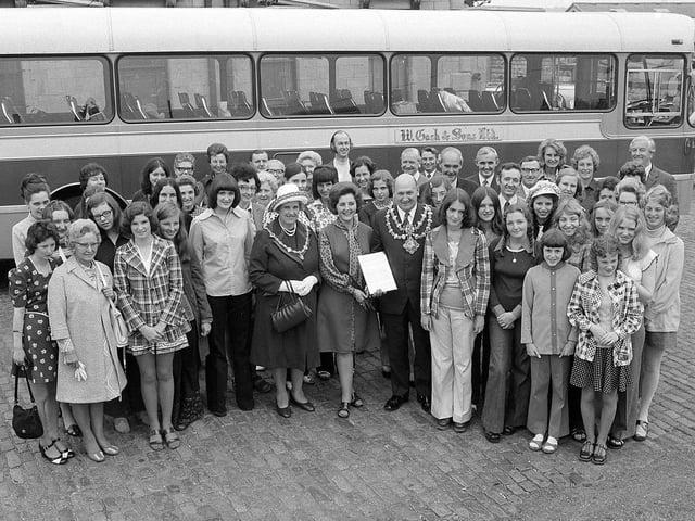 This group from Mansfield prepare for a day out in their Sunday best in 1973.