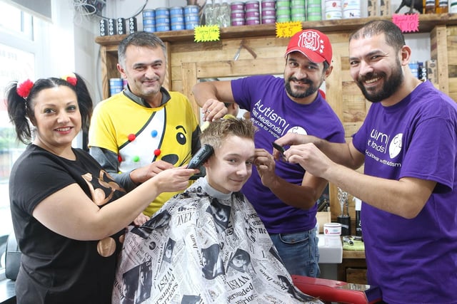 Louie Rogers gets the full treatment from Lucy, Mehmet, Suleyman and Osman at Efe Barbers