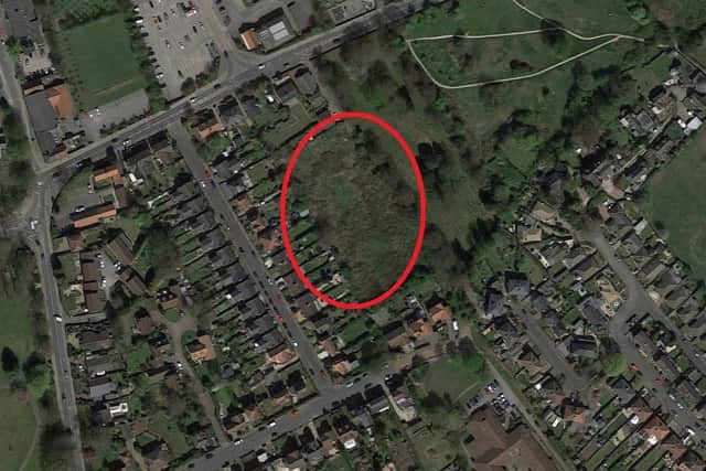 An aerial view of the proposed location.