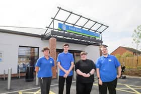 Some of the new colleagues are pictured outside Warsop's latest Co-op store.