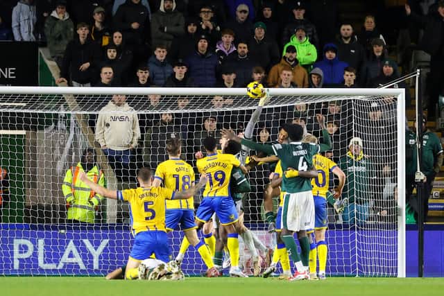 Action during the Sky Bet League 1 match against Plymouth Argyle FC at the Home Park Stadium, 27 Jan 2024 Photo credit Chris Holloway / The Bigger Picture.media