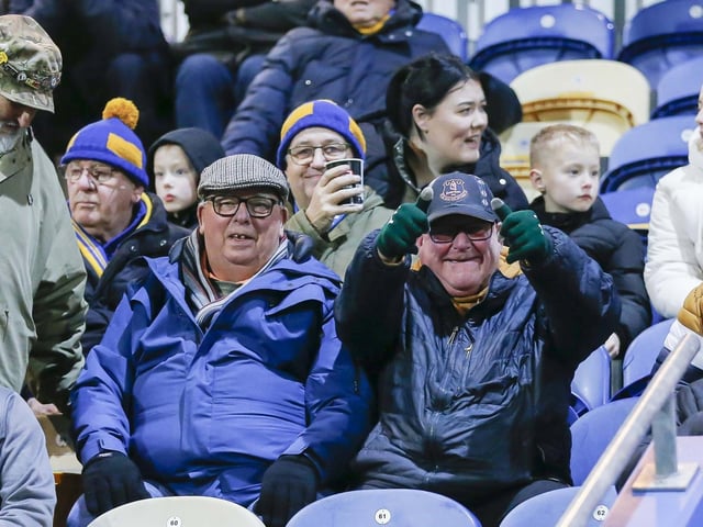 Mansfield Town fans at last night's defeat to Everton U21.
