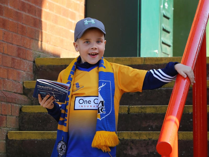 Some of the Stags fans who made the long trip to Exeter City to see Mansfield's 4-1 win on 30th March 2019.