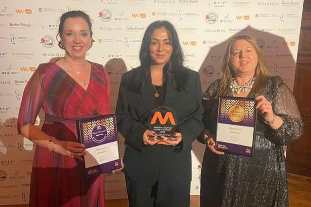 The BPR team proudly display their trophies at the Medilink Midlands Business Awards.