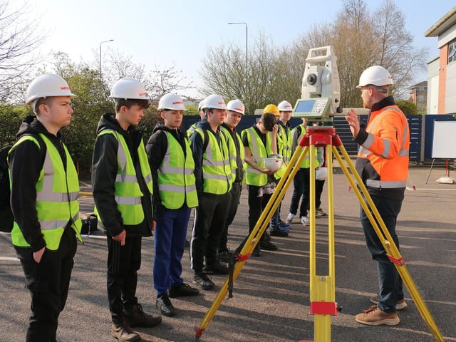 Lindum Management brought in the theodolite equipment to show pupils