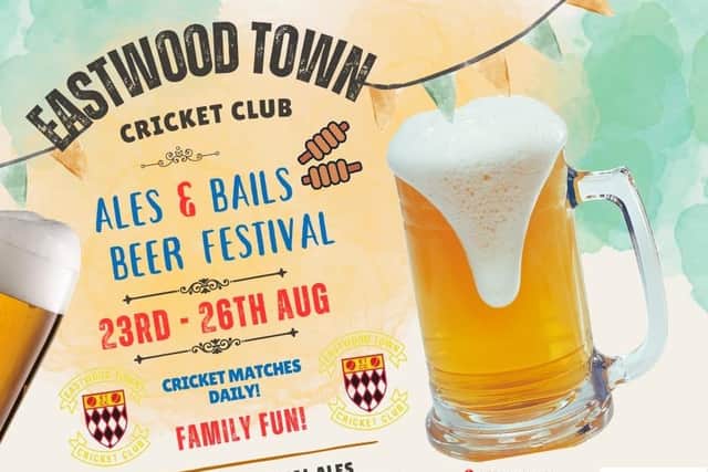 The Ales & Bails Beer Festival is back at Eastwood Town CC next month. Photo: Eastwood Town Council Facebook