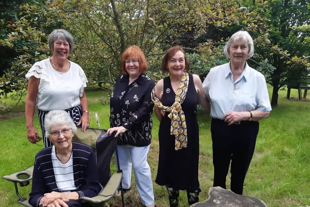 Soroptimist international Mansfield and District club members at the celebration memorial for Hazel Thompson