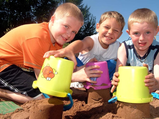Youngsters enjoyed a fun day in Yeoman Park, Mansfield Woodhouse, in 2007, organised by Home Start, a charity which supports parents and families. Pictured (left to right) are: Adam Lane, aged 11 at the time, Cai Savoury, then seven, James Lane, who was eight when the picture was taken.