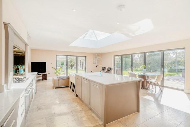 Our first port of call can only be the open-plan dining/living kitchen extension that was completed only five years ago. As well as the beautifully appointed English Heritage kitchen by Townhouse Design, of Harrogate, there are defined dining and living areas.