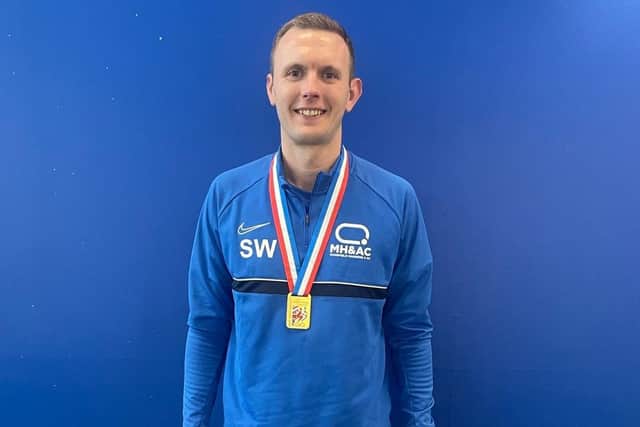 Stefan Wilcockson with his national Masters gold medal.