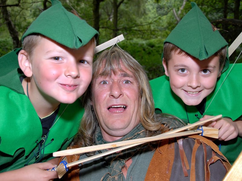 Robin Hood pictured with Sutton brothers, Lewis and Matthew Halfpenny in 2010