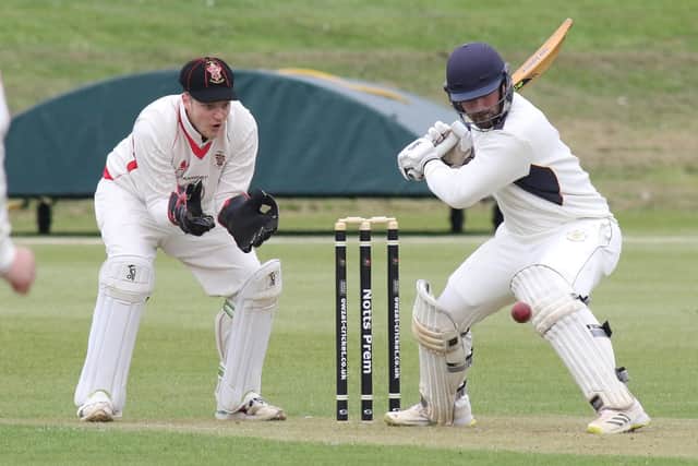 Thoresby's John Skinner on his way to 84 not out.