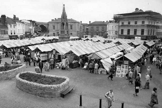 Mansfield market place in 1990.