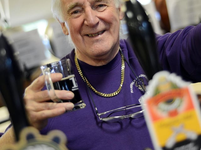 South Normanton beer festival in 2013 Organiser David Brett from Mansfield and Ashfield CAMRA.