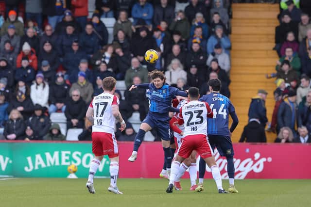 Action from Stags' game at Stevenage.