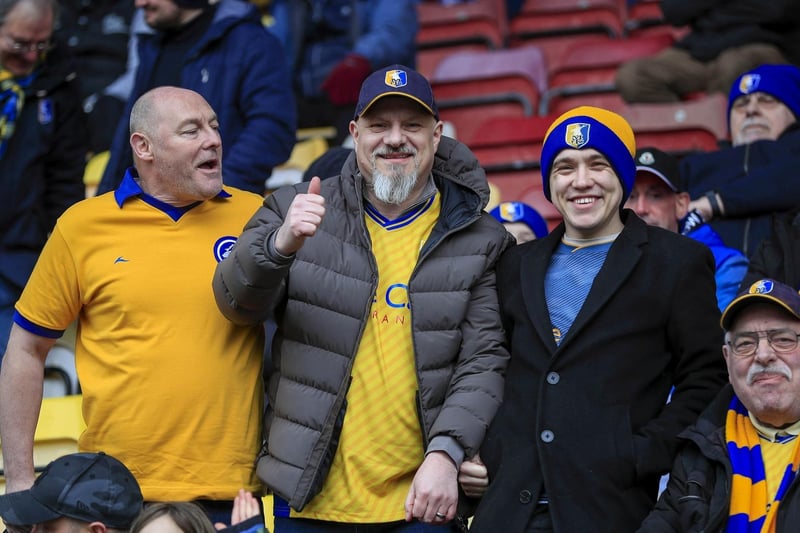 Mansfield Town fans ahead of the big win at Bradford