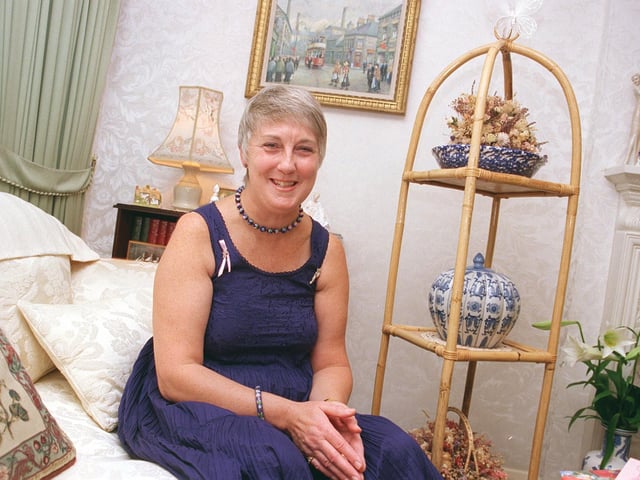 Millie Harrison of Wyvern Gardens, Dore, told her breast cancer story in 1999