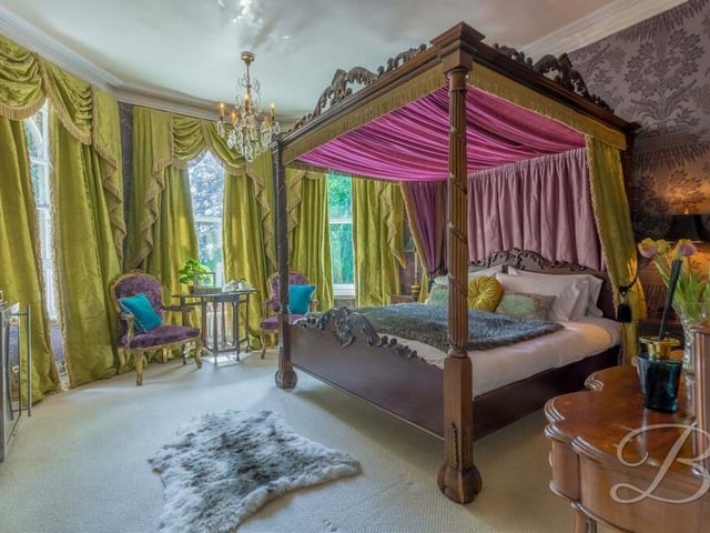 Yet more bedroom luxury. This one features a magnificent bay window overlooking the front of the house.