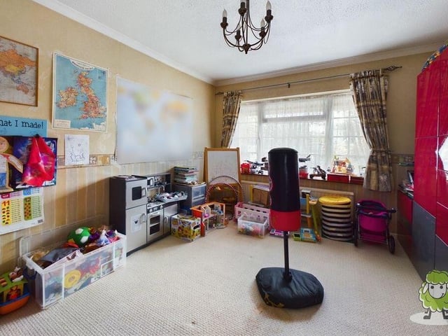 This playroom, family room or study is a flexible bonus on the ground floor of the £995,000 Selston property.