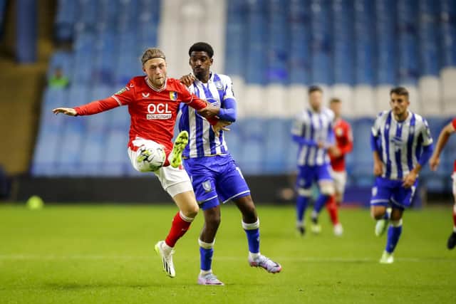 Mansfield Town forward Will Swan (26) during the Carabao Cup second round match against Sheffield Wednesday FC at Hillsborough Photo Credit Chris & Jeanette Holloway /  The Bigger Picture.media