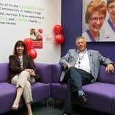 Karyn MacKenzie, group managing director, and Andy Hogarth, CEO, celebrating the year long partnership with the British Heart Foundation