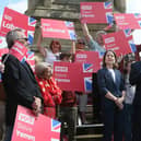 Candidate Steve Yemm and shadow cabinet member Liz Kendall launch Labour's campaign in Mansfield