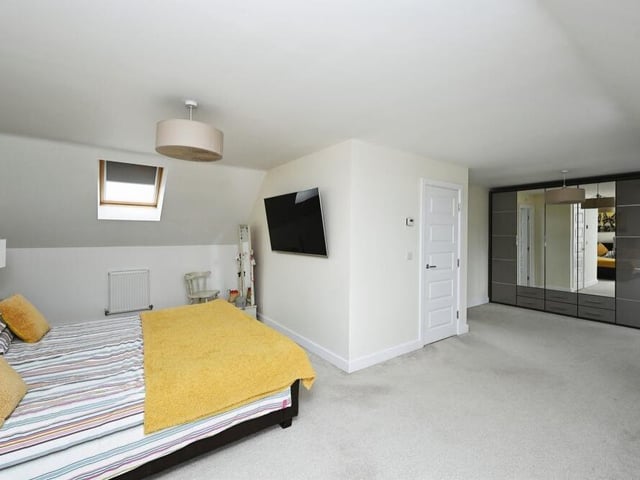 Up to the second floor, which houses a spectacular master bedroom, complete with en suite and extensive wardrobe space.