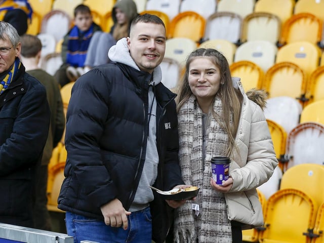 Mansfield Town fans before the 4-1 win over Doncaster Rovers.