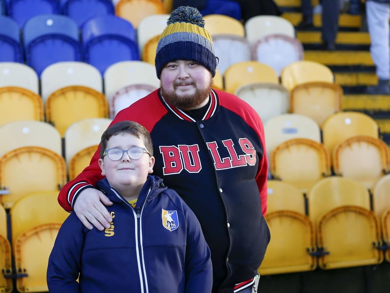 Stags fans at the One Call Stadium for the Sky Bet League 2 match against Barrow.