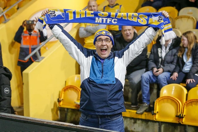 Mansfield Town fans ahead of the League Cup tie with Port Vale.