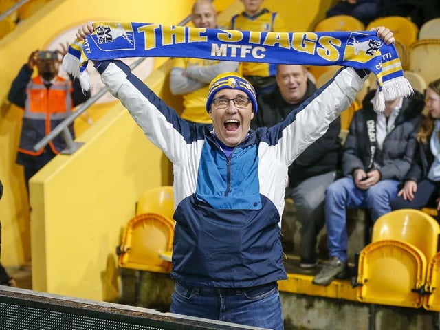 Mansfield Town fans ahead of the League Cup tie with Port Vale.