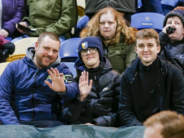 Mansfield Town fans ahead of the draw with Grimsby Town.