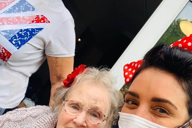 Natasha Westwood, pictured with a resident, has been nominated for the ‘Care Home Activities Organiser’ award.