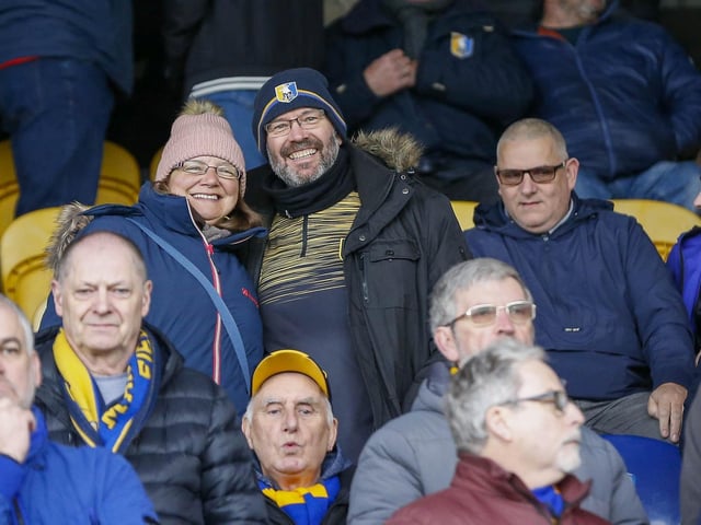 Mansfield Town fans before the 4-1 win over Doncaster Rovers.