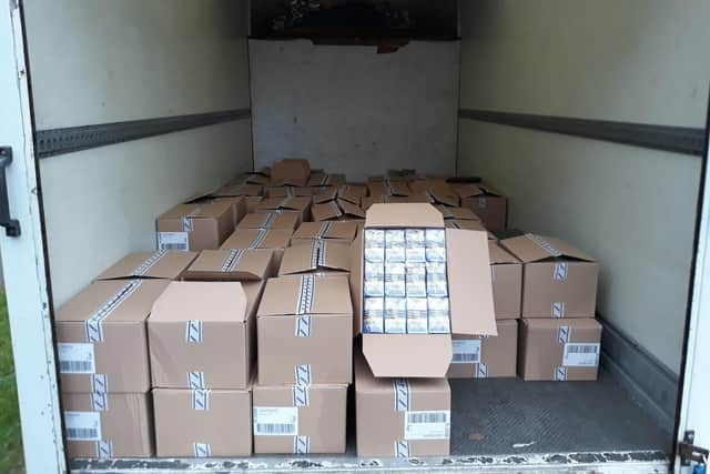 Illicit tobacco estimated to be in excess of £250,000 was discovered after a van was stopped in Nottinghamshire.