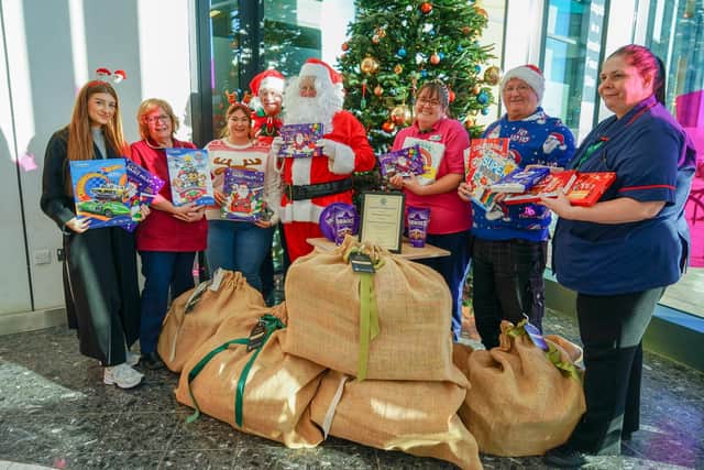 Hundreds of selection boxes were donated to King's Mill Hospital.