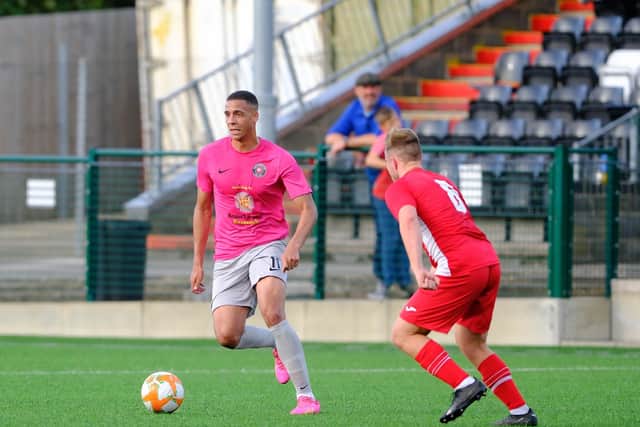 Marcus Marshall on the ball for Eastwood during Saturday's loss. Photo: Paul Bonser.