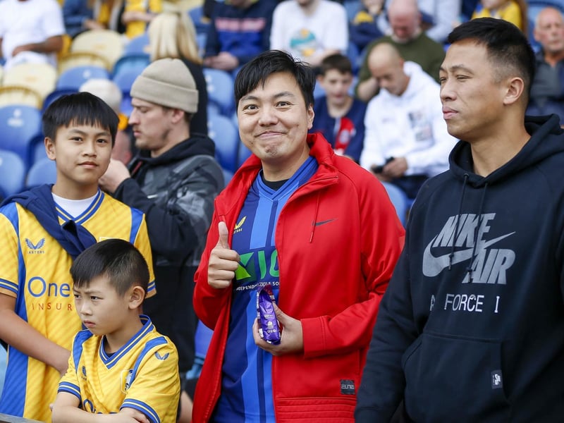 Mansfield Town fans at the draw with AFC Wimbledon.
