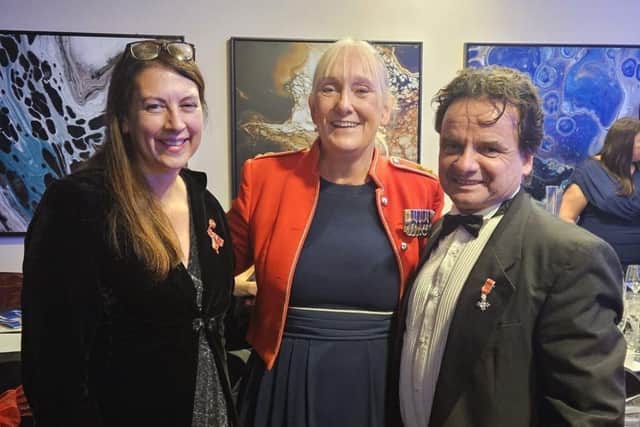 Top Honour : Lieutenant-Colonel Anita Jackson (middle) with ATTFE College’s Principal Liz Barrett  (left) and Simon Martin, Executive Leader (right)