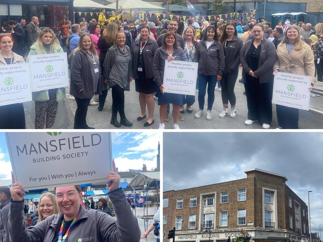 Mansfield Building Society staff joined in the festival march.