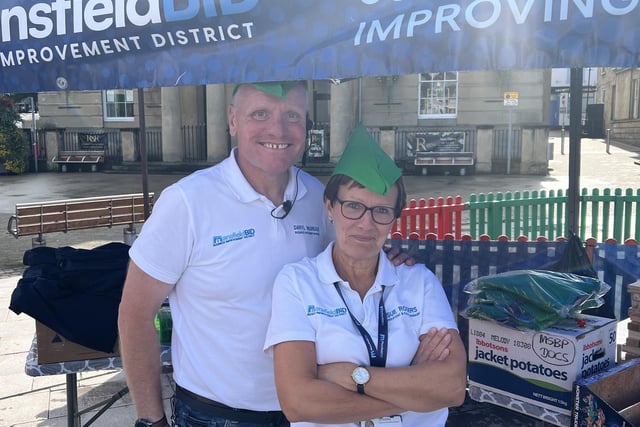 Sue Rogers and Daryl McGreade from the Mansfield BID team.