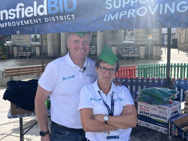 Sue Rogers and Daryl McGreade from the Mansfield BID team.