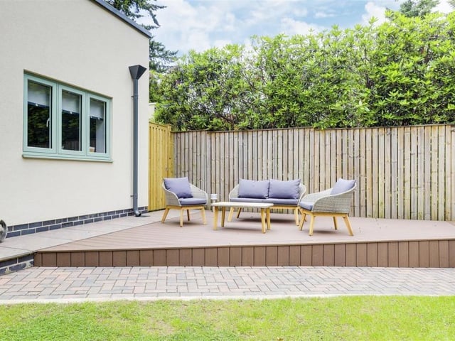 One of the pleasant, private and secluded seating areas at the property.